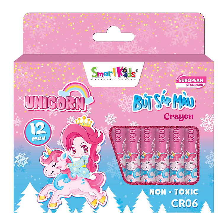 Sáp màu Unicorn SmartKids (12 màu)