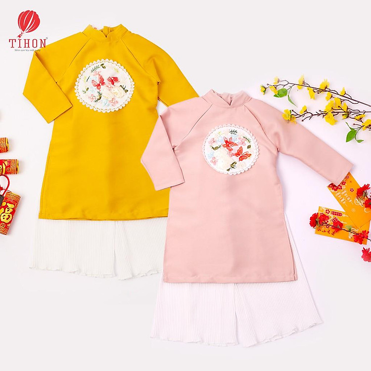 Áo Dài Cách Tân Bé Gái TIHON Xinh Tươi Ngày Tết Cho Bé Từ 5 -14 Tuổi ADT081232