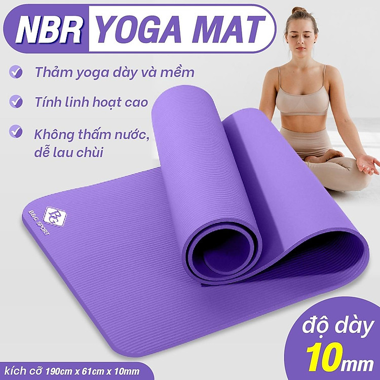 Thảm Tập Yoga cao cấp , chống trượt 10mm - 4mm cao cấp, gấp gọn, du lịch tiện lợi