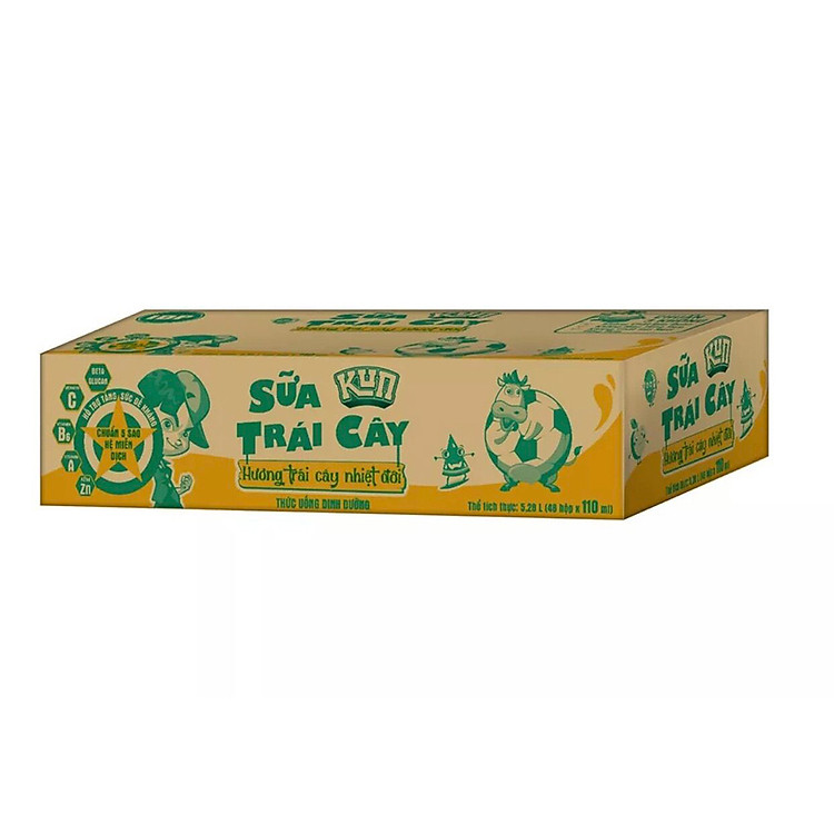 Thùng 48 hộp Sữa trái cây nhiệt đới KUN 110ml/hộp