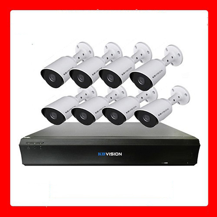Trọn bộ 8 camera KBVISION Full HD 1080p - Hàng chính hãng