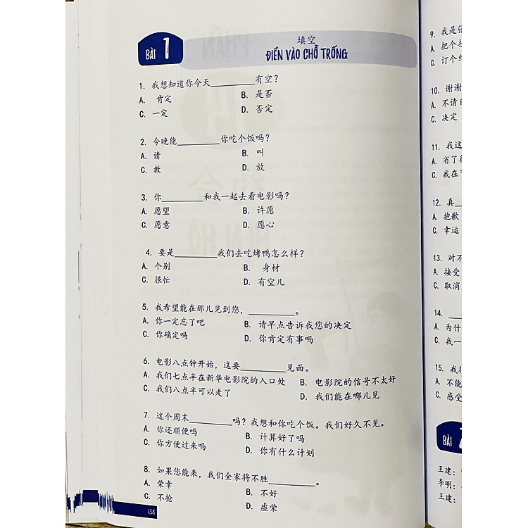 Bài Tập Trắc Nghiệm Bổ Trợ Từ Vựng & Ngữ Pháp Tiếng Trung (Tập 1) - Ảnh 9