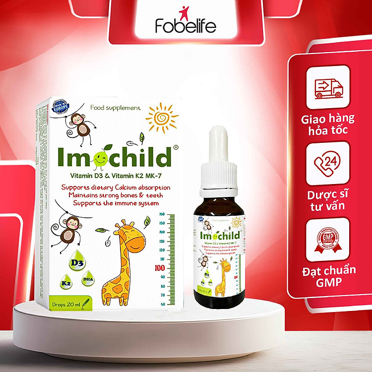 Mua tại Tiki: Siro Vitamin D3K2 Imochild 20ml Tin cậy Chính hãng, giá tốt