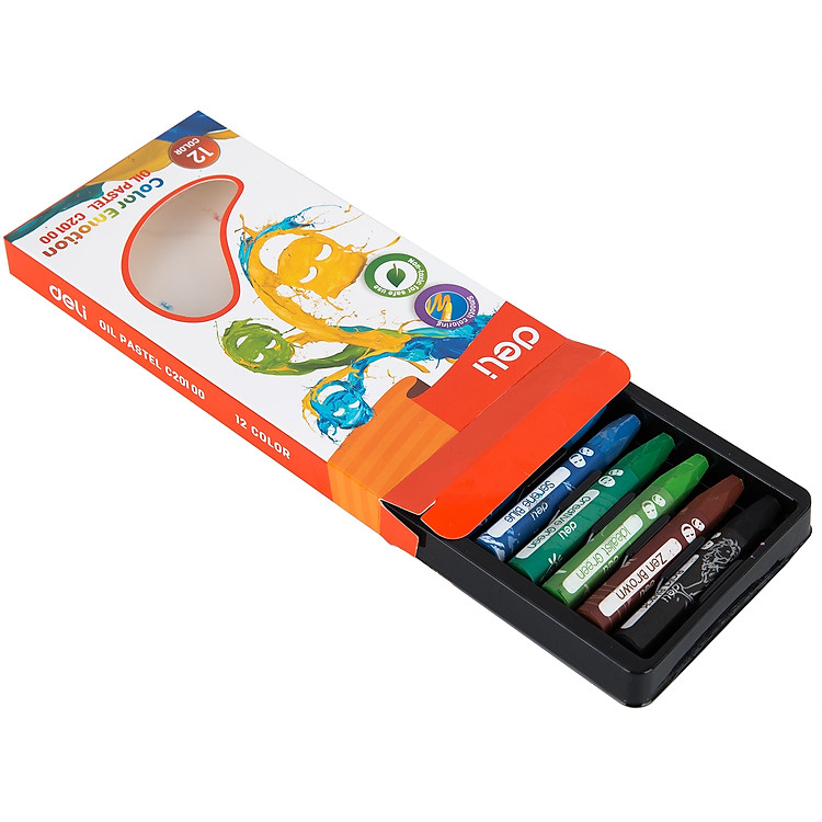Bút Sáp Dầu Deli (12 màu) - Ảnh 3