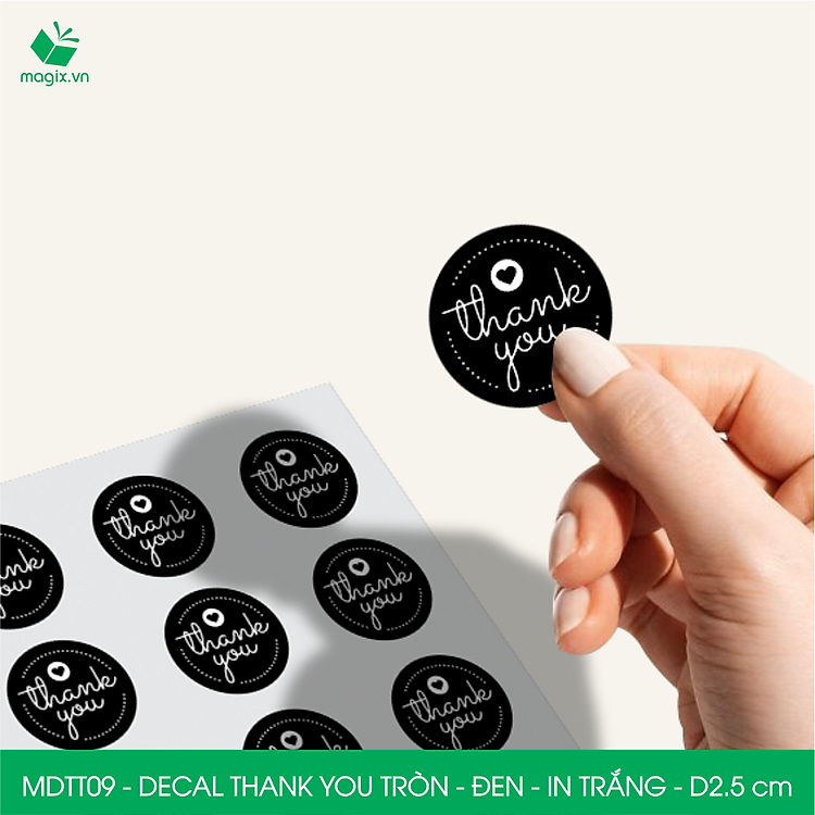 Sticker Thank you tròn (1000 chiếc)