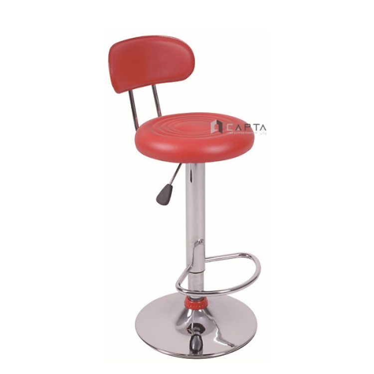 Ghế bar nệm tròn chân mạ CB2256-PS Nội thất Capta Ghế quầy bar nệm tròn có lưng tựa chân thép tăng giảm nhập khẩu tại hcm
