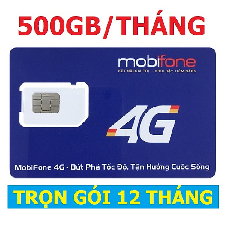 SIM 4G Mobifone Tặng 500GB/Tháng Trọn Gói 6 Tháng, 12 Tháng - Không Cần Nạp Tiền - Hàng chính Hãng