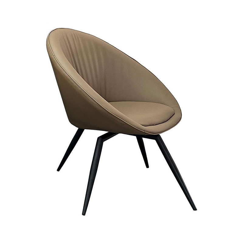 Ghế tiếp khách nệm da PVC CRAB 6A-P Nội thất Capta Ghế làm việc nệm thân xoay 360 độ tiện lợi chân sắt sơn màu đen tại HCM