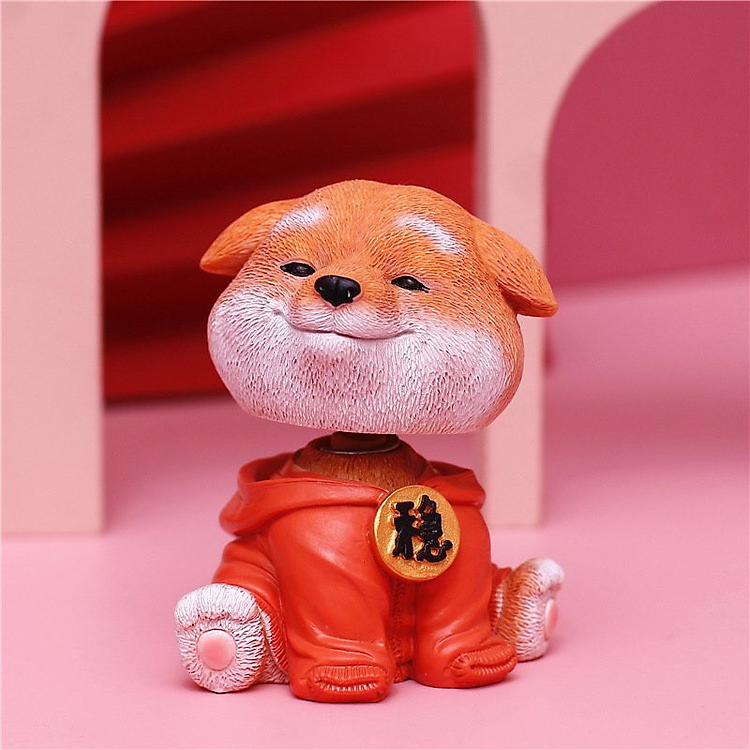 Mô Hình Tượng Trang Trí Chó Mặc Áo Hoodie Shiba