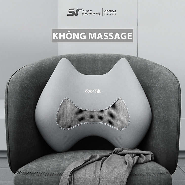 Gối Tựa Lưng Massage Túi Khí Kéo Dãn,Tích Hợp Chườm Nóng Công Thái Học, Giảm Đau Cột Sống - Sairui