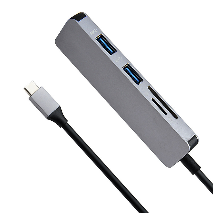 Hub chia USB Type-C 5 Cổng USB 3.0/SD/TF Newdery 9866 - Hàng chính hãng