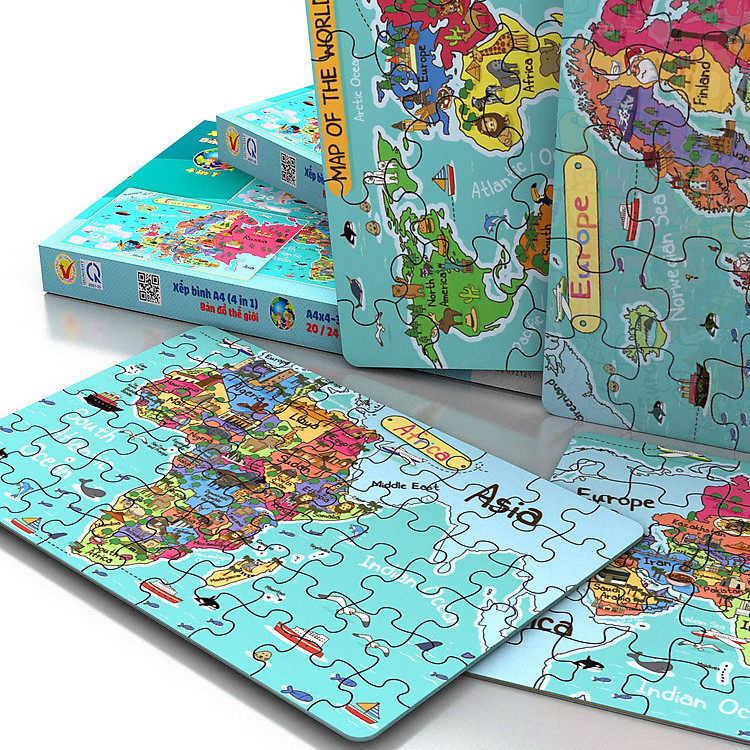 Xếp hình A4 (4 trong 1) cho bé Chính hãng Giá tốt - Hình ảnh 3