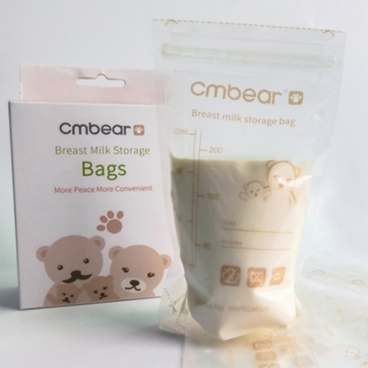 Hộp 30 Túi Đựng Sữa Mẹ CMBEAR - ZRM-0601 Chính Hãng 220ml Khóa Ziper Chống Rò