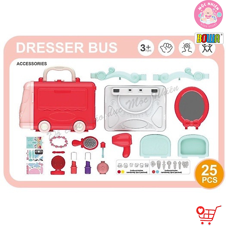 Bộ đồ chơi Bowa 8078 - Xe buýt trang điểm Chính hãng Giá tốt - Hình ảnh 4