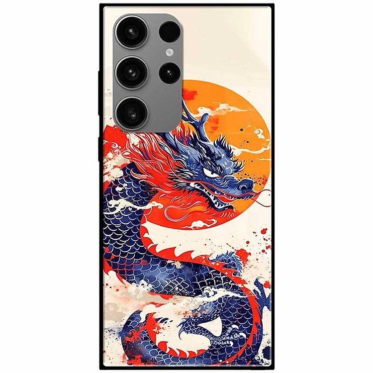 Ốp lưng cho Samsung S21 FE - S23 - S23 Plus - S24 - S24 Ultra - Rồng Xanh Trăng Vàng - Hàng Chính Hãng