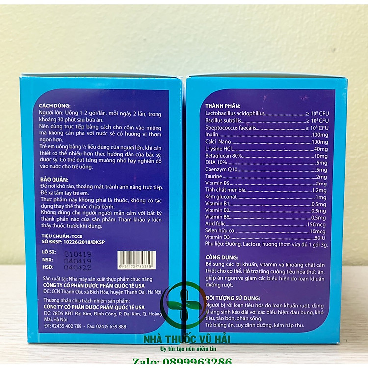 Men tiêu hóa vi sinh Biolactomin Gold giúp ăn ngon , tiêu hóa khỏe – Hộp 30 gói