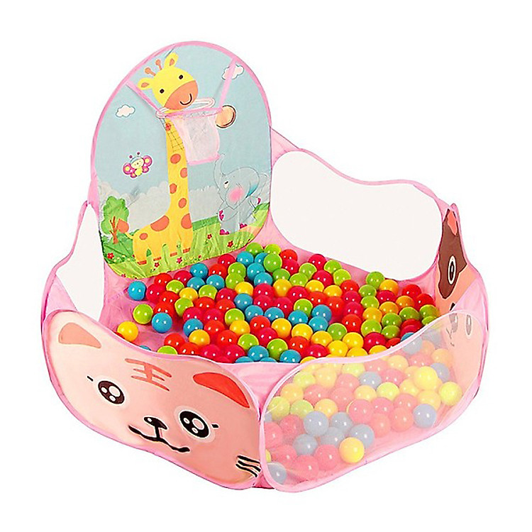 Nhà Banh Hươu Cao Cổ Kèm 100 Bóng Màu Sắc