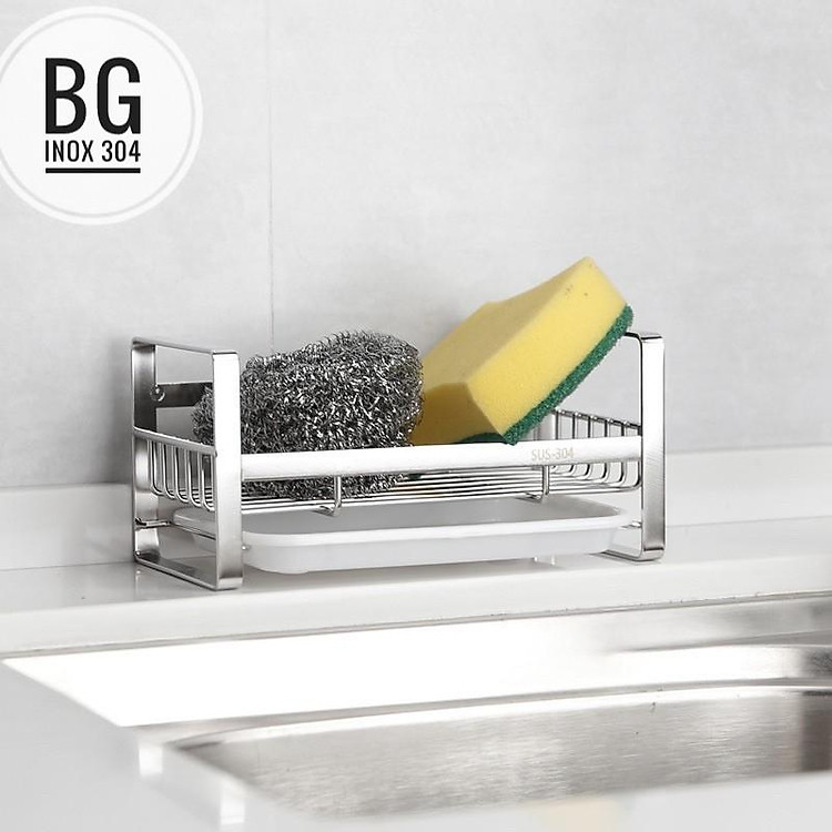 Kệ để đồ rửa bát nhà bếp inox 304 có khay hứng nước