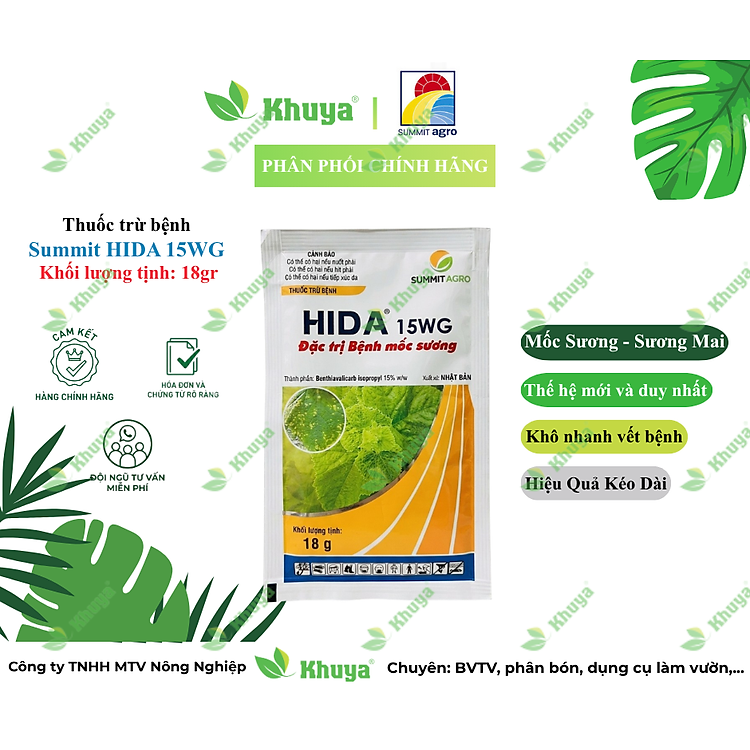 Thuốc trừ bệnh Hida 15WG chuyên Mốc Sương - Sương Mai