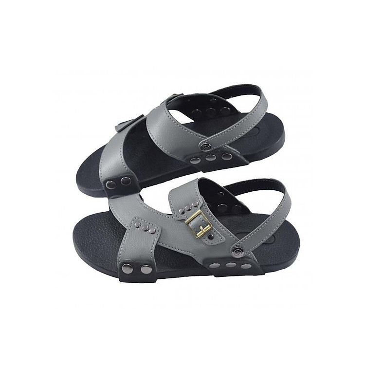 Giày sandal nam quai chéo da PU cao cấp mềm êm chân - TPU-73A( Xám )
