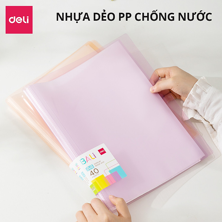 File Tài Liệu Deli A4 (20 trang) - Hồng Cam - Ảnh 2