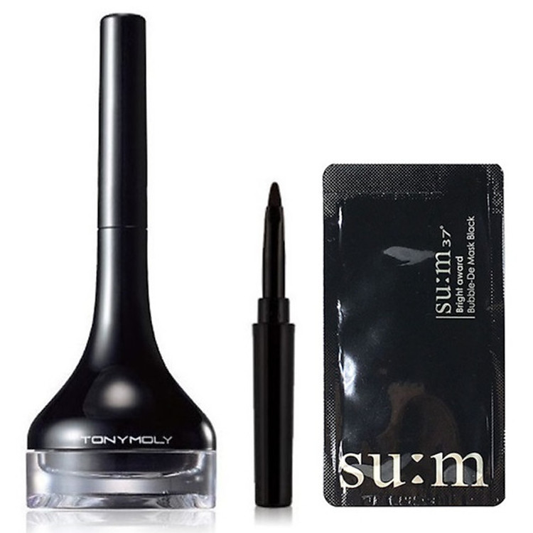 Gel Kẻ Mắt Tonymoly Backstage Gel Eyeliner 4g + Tặng kèm 1 mặt nạ sủi bọt Su:m 37 Đen
