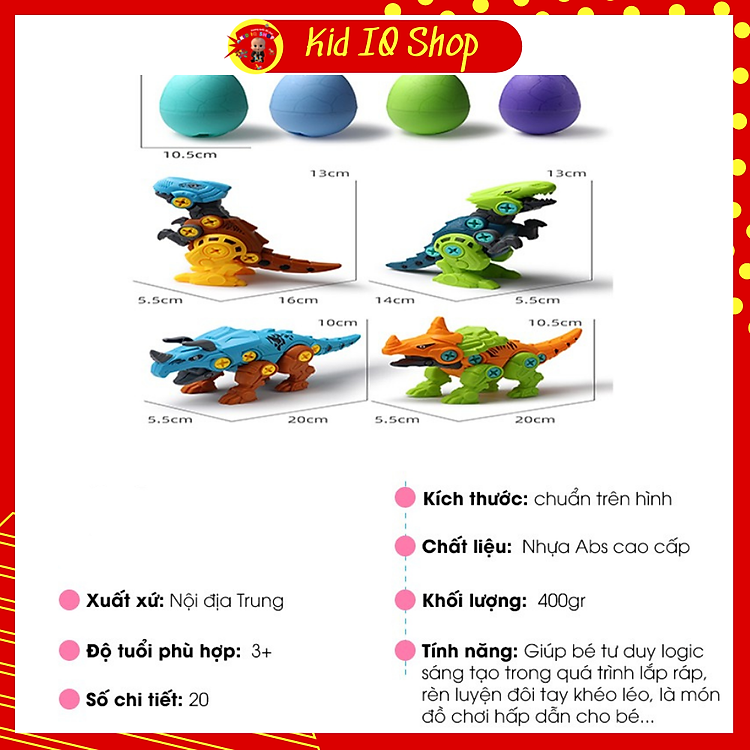 Đồ chơi lắp ráp mô hình trứng khủng long Chính hãng Giá tốt - Hình ảnh 3