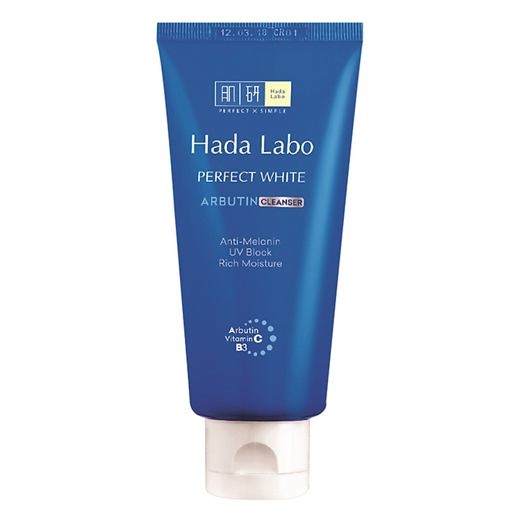 Kem Rửa Mặt Dưỡng Trắng Hada Labo Perfect White Cleanser (80g) + 1 Dầu Tẩy Trang Hada Labo Advanced Nourish (40ml)