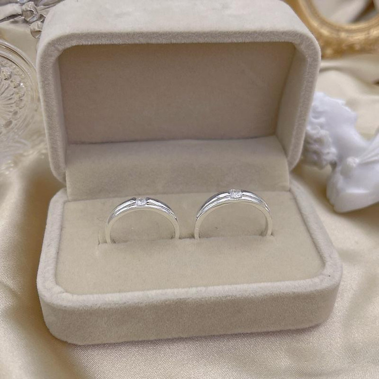 Nhẫn đôi bạc nhẫn cặp bạc khắc tên tình yêu nam nữ cao cấp - Cam kết chuẩn bạc