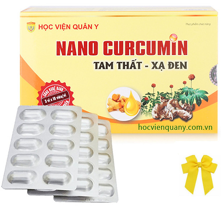 Viên uống Nano tam thất xạ đen da hỗ trợ điều trị đau dạ dày Học viện quân y (30 viên) và nơ