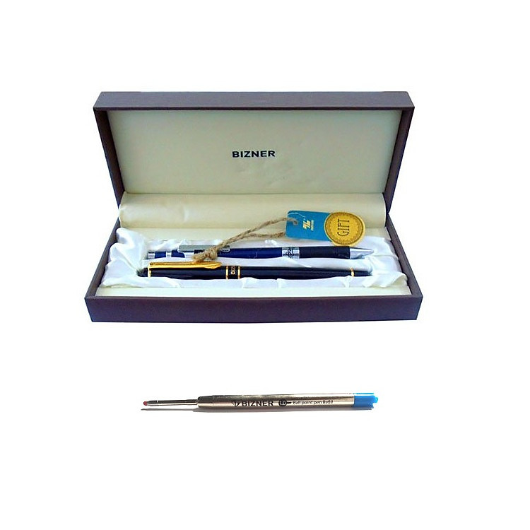 Combo Ruột và Bút bi cao cấp Thiên Long - Bizner TL-076 - màu xanh (tặng kèm Bút chì PC-016)