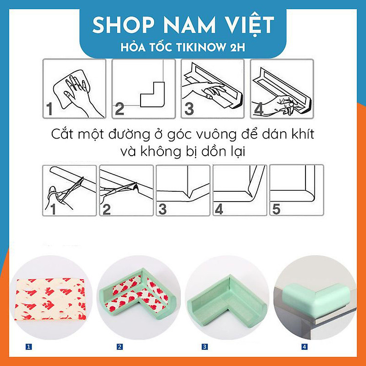 Bộ 4 Miếng Xốp Bọc Cạnh Bàn NAVIVU Chính hãng Giá rẻ - Hình ảnh 4