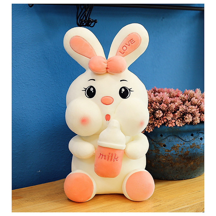 Mua Thỏ nhồi bông ôm bình sữa dễ thương Chính hãng Giá tốt - Hình ảnh 3