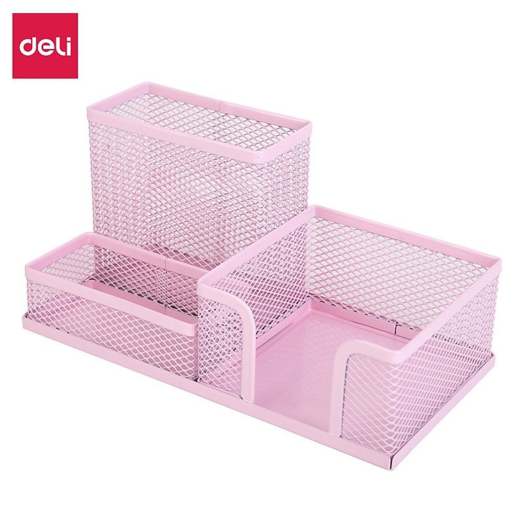 Khay Bút Để Bàn Deli 9154 – Hồng