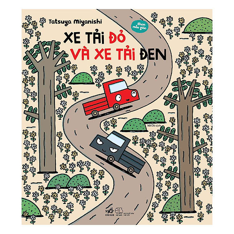 Sách Xe Tải Đỏ Và Xe Tải Đen - Ehon Mẫu Giáo