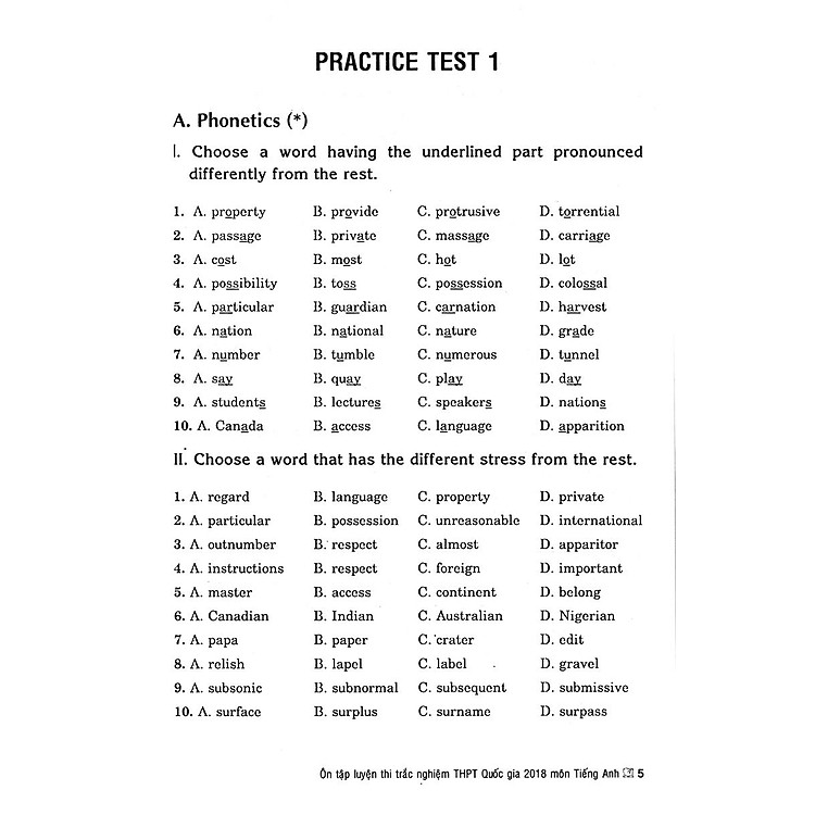 Ôn Tập Luyện Thi Trắc Nghiệm THPTQG 2019 - Môn Tiếng Anh - Ảnh 4