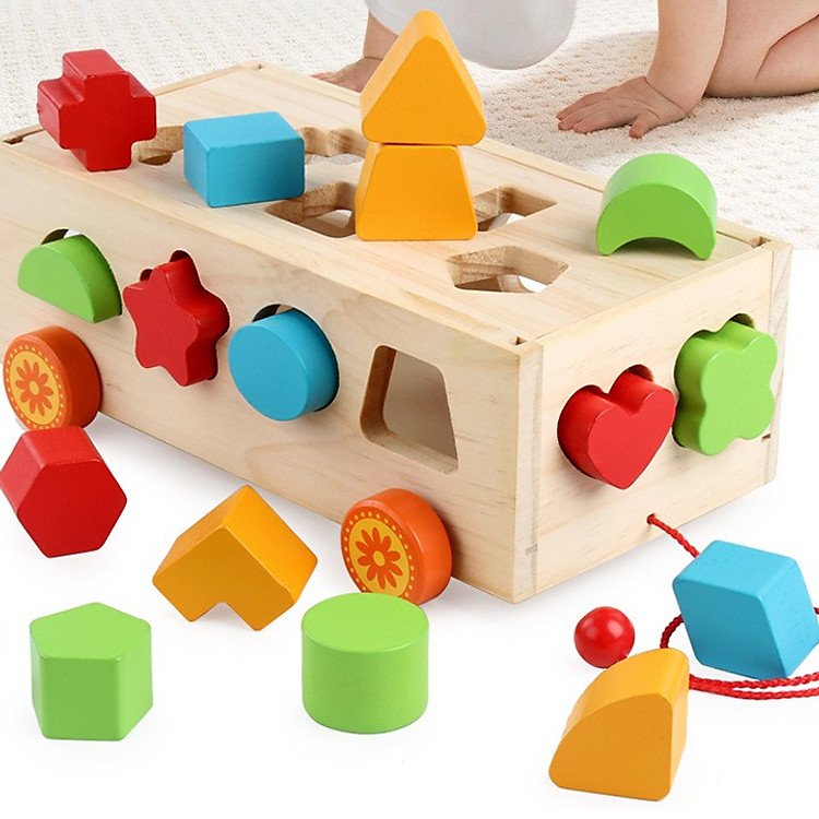 Đồ chơi xe kéo thả hình khối Chính hãng Tiết kiệm - Hình ảnh 2