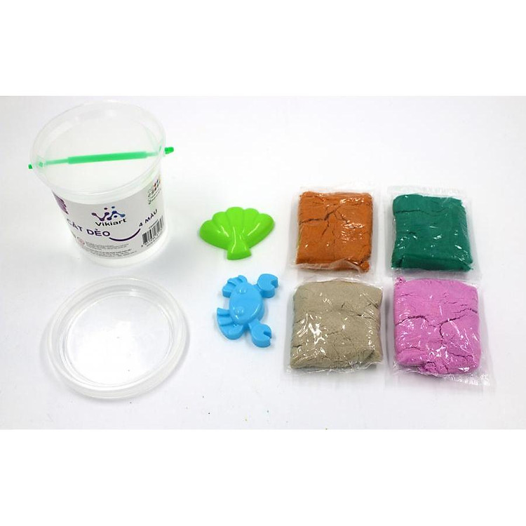 Đồ chơi trẻ em, cát dẻo 4 màu tặng kèm khuôn