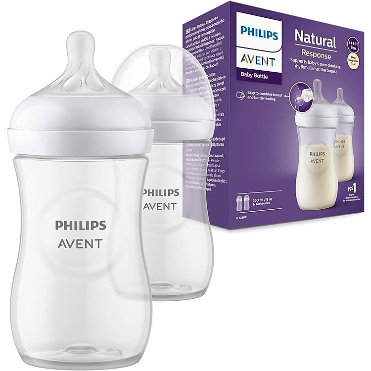 Bộ 2 bình sữa Avent Natural 125ml/260ml Ưu đãi - Hình ảnh 2