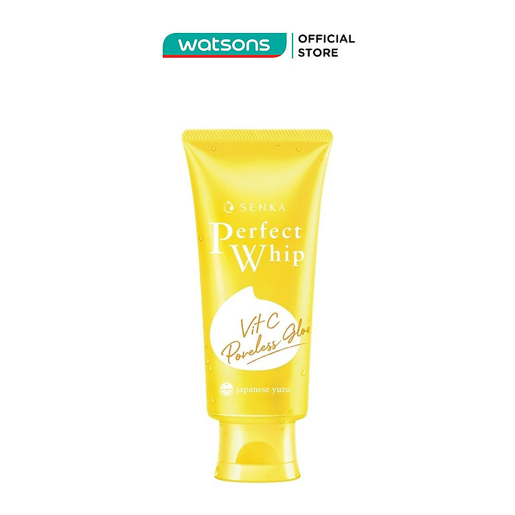Sữa Rửa Mặt Senka Perfect Whip Vit C Poreless Glow Dưỡng Sáng Mờ Thâm 100g