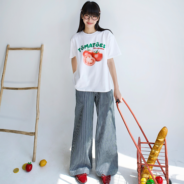 Quần dài kẻ sọc ống rộng chất vải kaki form đứng Suki Miều Est.2013