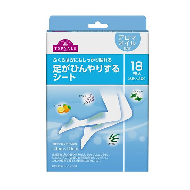 Miếng dán chân thư giãn Topvalu - Hộp 18 Miếng