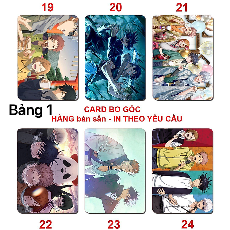 Thẻ Card JuJutsu Kaisen (6 ảnh khác nhau)