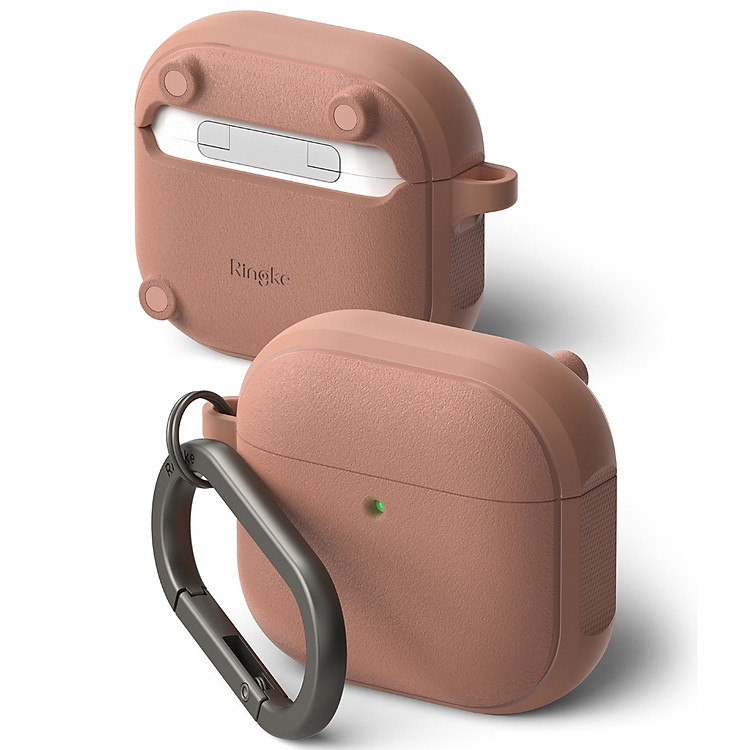Ốp case RINGKE Onyx Magnetic cho AirPods 4 sạc từ tính, kèm khoá treo thép_Hàng Chính Hãng