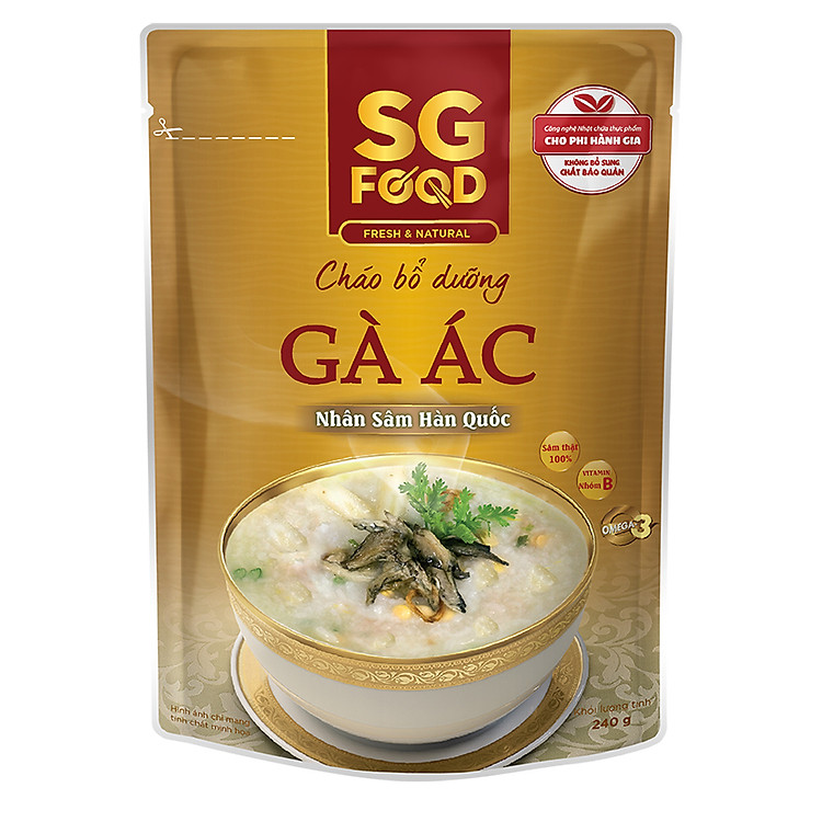 Cháo Tươi Bổ Dưỡng Gà Ác Nhân Sâm SG Food (240g)