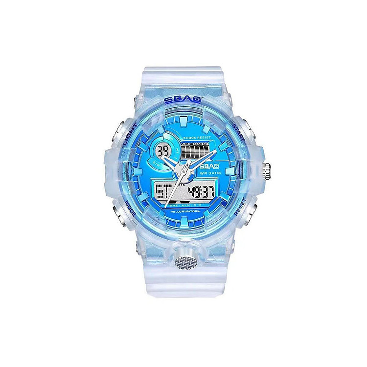 Đồng Hồ Nữ SBAO S8029-1 USASports - 2 Máy Kim và Điện Tử Mạnh Mẽ Dây Silicone Bền Chắc