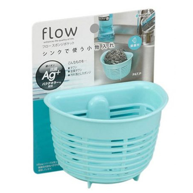 Giá để giẻ rửa bát hình rổ màu xanh nội địa Nhật Bản