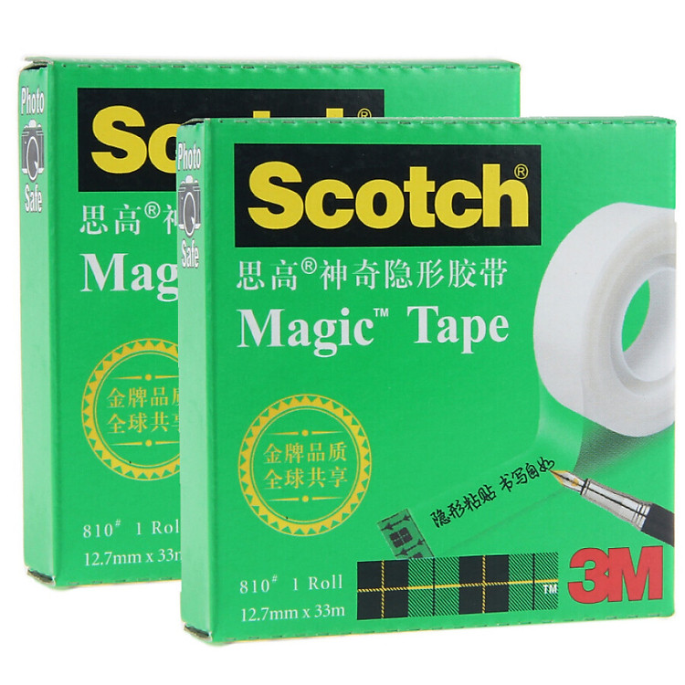 3M Scotch Scrub transparent magic invisible tape 810-HC33 12.7mm × 33m 2 package