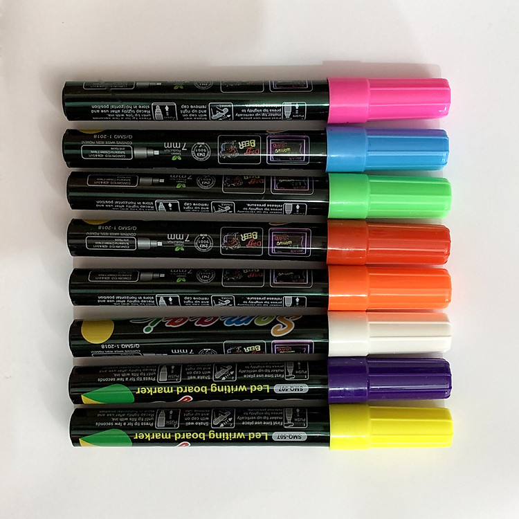 Bộ 8 bút dạ quang viết bảng huỳnh quang cao cấp