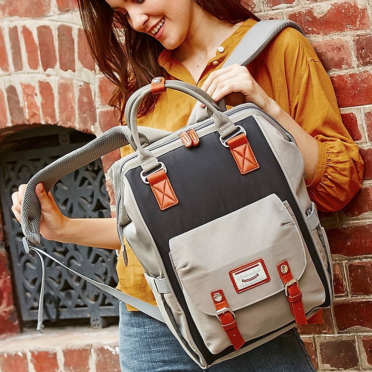 Balo bỉm sữa túi giữ nhiệt 13 ngăn Dokoclub mẫu 2020 cao cấp đựng đồ cho mẹ và bé đi ra ngoài